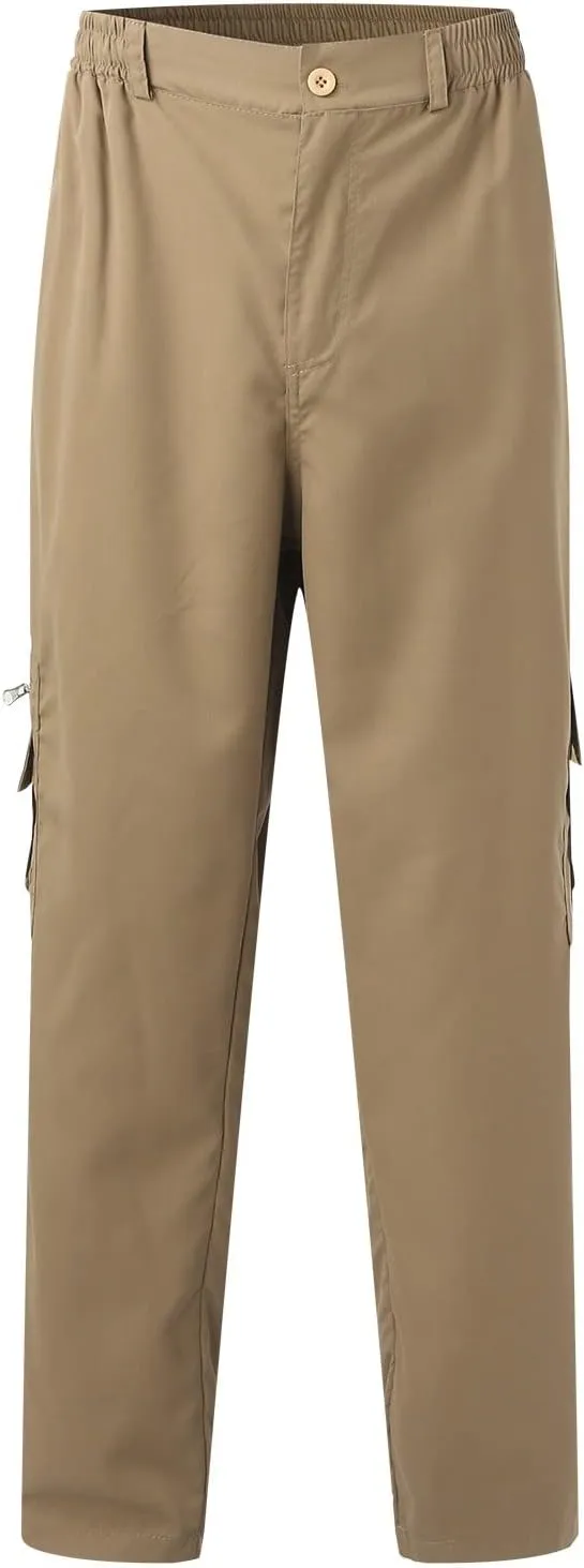 Cargo Sweatpants for Men Fleece Cargo Sweatpants Stretch Elastic Waist Athletic Workout Jogger Drawstring Sport Pants