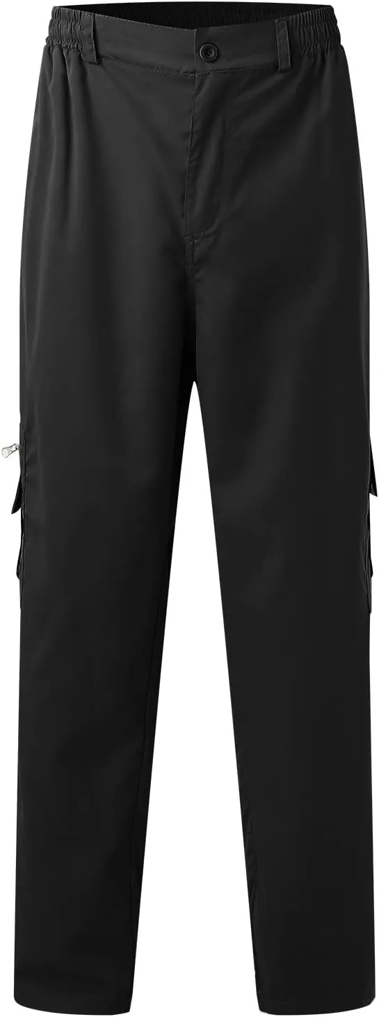 Cargo Sweatpants for Men Fleece Cargo Sweatpants Stretch Elastic Waist Athletic Workout Jogger Drawstring Sport Pants