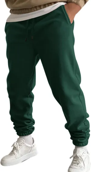 Cargo Sweatpants for Men Men Men's Active Basic Jogger Fleece Joggers Pants Men Outdoor Pocket Drawstring Solid Color