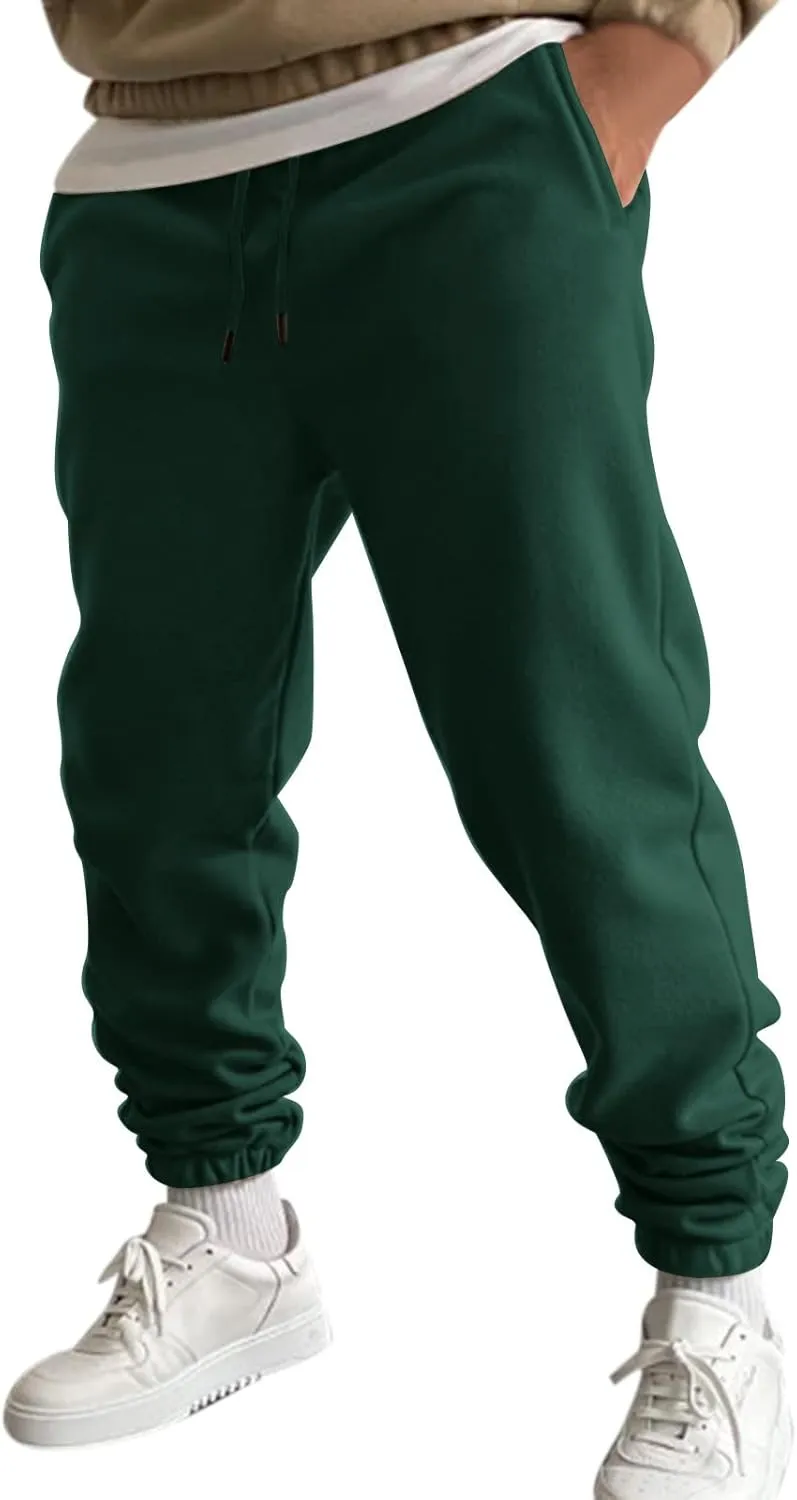 Cargo Sweatpants for Men Men Men's Active Basic Jogger Fleece Joggers Pants Men Outdoor Pocket Drawstring Solid Color