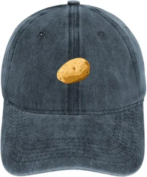 Cartoon Potato Unisex Adult Baseball Cap Curved Brim Sun Caps of Sports Denim Freely Adjustable