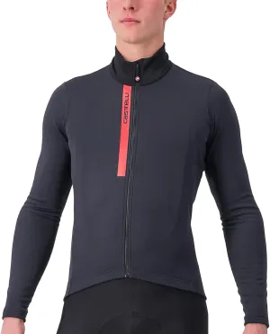 CASTELLI Men's Entrata Thermal Jersey, Long Sleeve Zip Up Fleece Insulated Base Layer for Winter Road Cycling I Gravel Biking