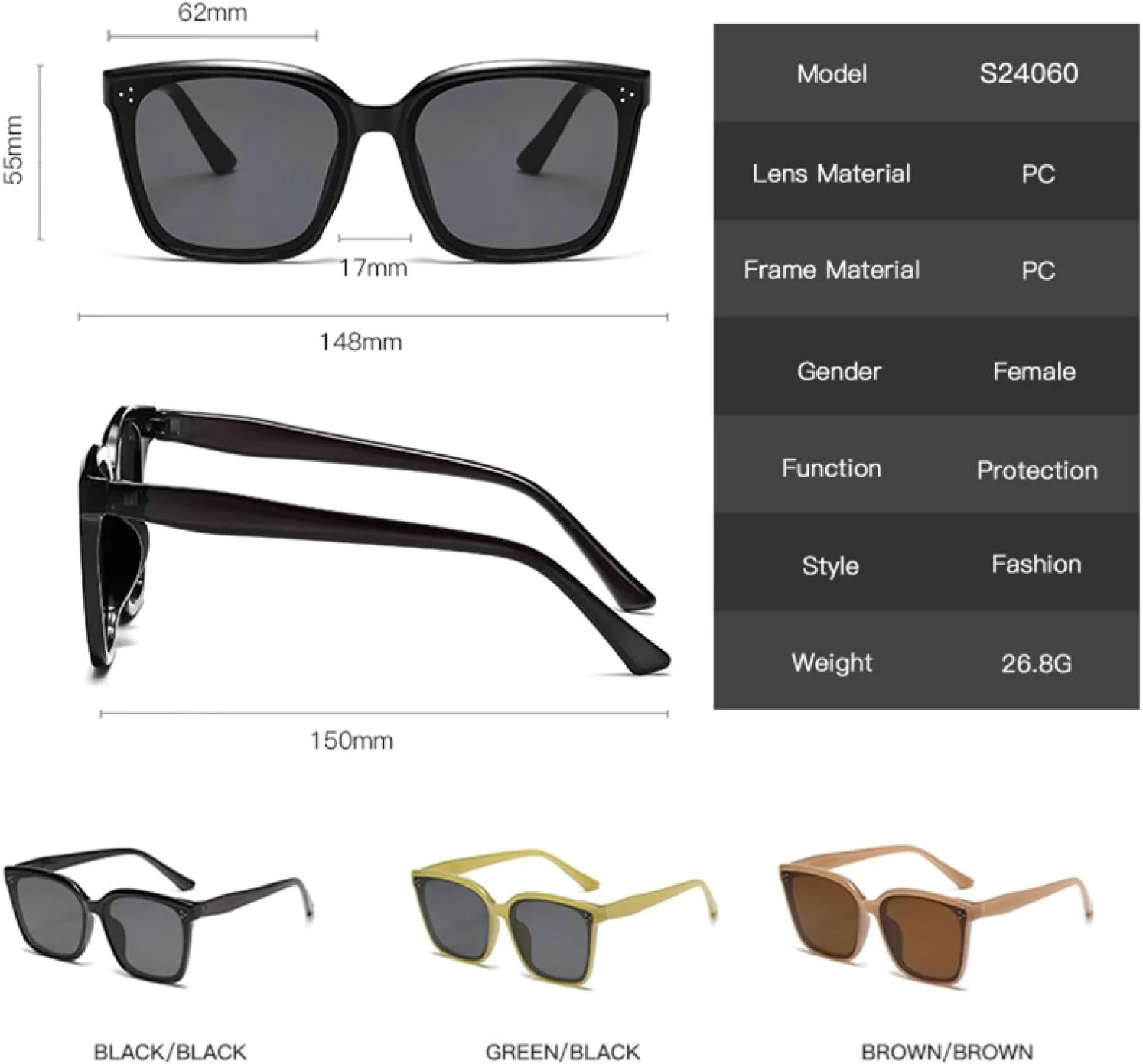 Classic Retro Oversize Sunglasses Woman Big Frame Gradient