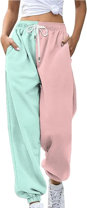 Closed Bottom Sweatpants Women Colored Pants Fall Trends Lounge Joggers High Waisted Cinch Straight Leg Cotton Trousers