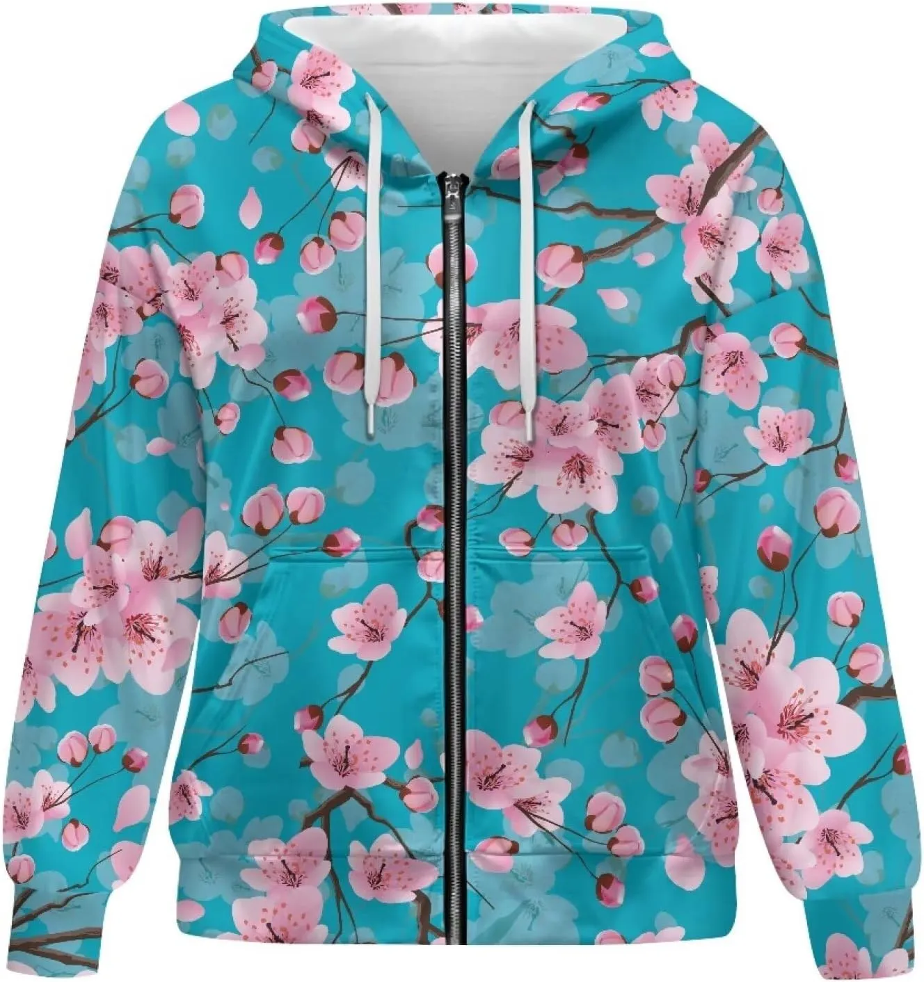 Coloranimal Zip Up Hoodie Sweatshirt for Women Casual Activewear with Pockets Workout Top Long Sleeve Athletic Hoodie
