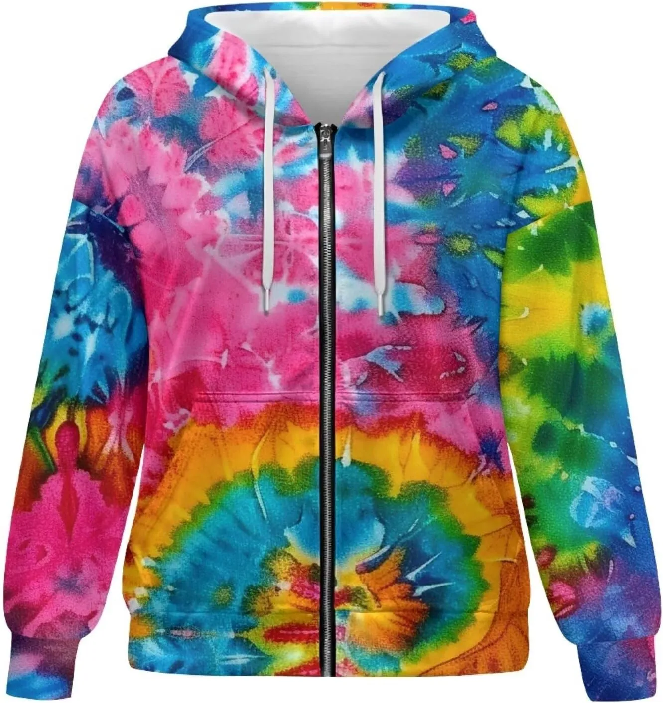 Coloranimal Zip Up Hoodie Sweatshirt for Women Casual Activewear with Pockets Workout Top Long Sleeve Athletic Hoodie