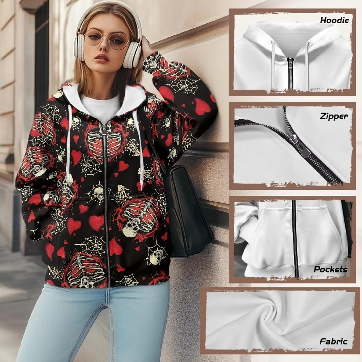 Coloranimal Zip Up Hoodie Sweatshirt for Women Casual Activewear with Pockets Workout Top Long Sleeve Athletic Hoodie