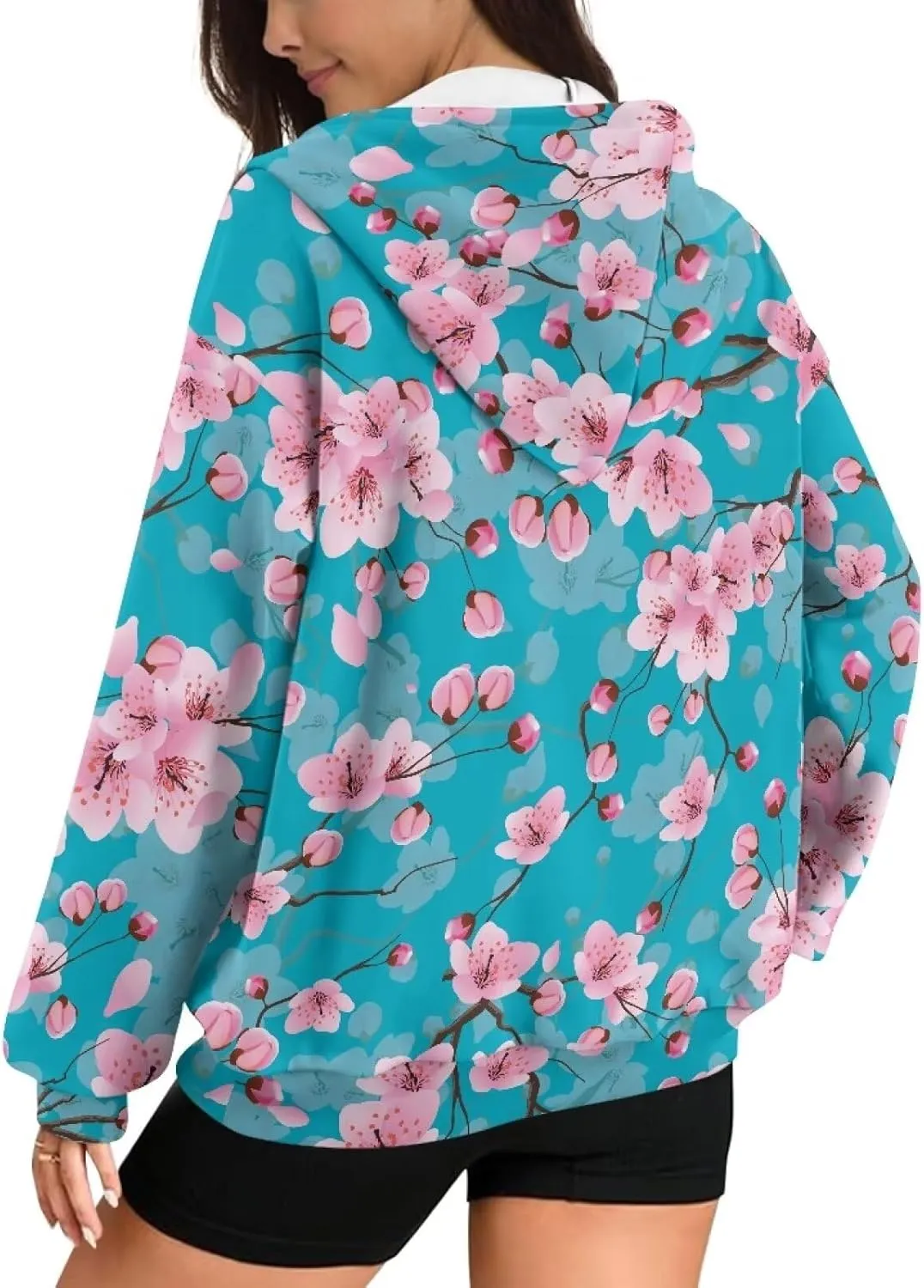 Coloranimal Zip Up Hoodie Sweatshirt for Women Casual Activewear with Pockets Workout Top Long Sleeve Athletic Hoodie
