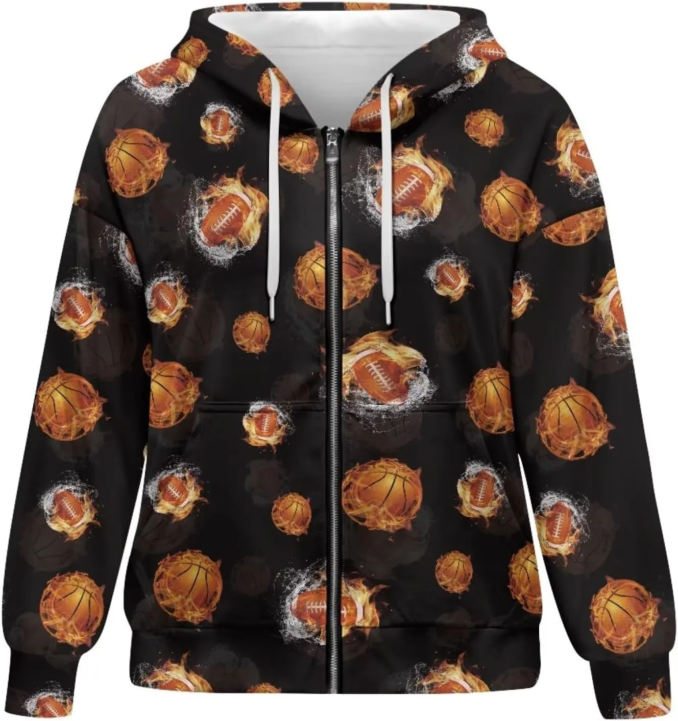 Coloranimal Zip Up Hoodie Sweatshirt for Women Casual Activewear with Pockets Workout Top Long Sleeve Athletic Hoodie
