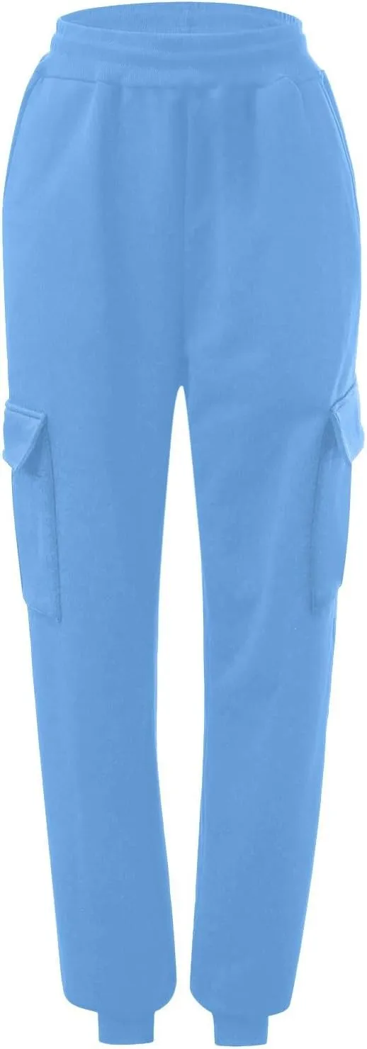 cooki Fleece Lined Sweatpants for Women Drawstring High Waist Winter Warm Sweatpants Women's Thermal Jogger with Pockets