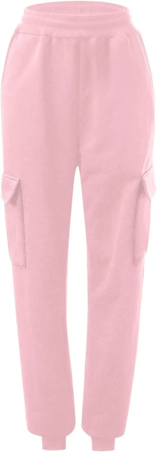 cooki Fleece Lined Sweatpants for Women Drawstring High Waist Winter Warm Sweatpants Women's Thermal Jogger with Pockets