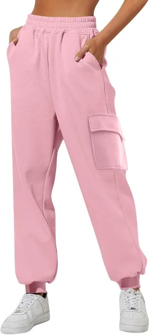 cooki Fleece Lined Sweatpants for Women Drawstring High Waist Winter Warm Sweatpants Women's Thermal Jogger with Pockets