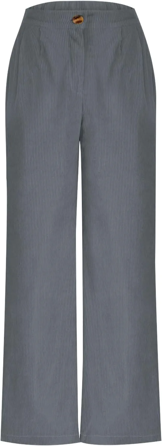 Corduroy Pants Women Straight Leg High Waist Wide Leg Pants Tall Loose Fit Trousers Casual Long Pants