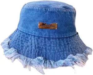 Denim Bucket Hats Y2K Tassel Bucket Cap Aesthetic Sun Hats Foldable Panama Hats Unisex Wide Brim Fisherman Hats
