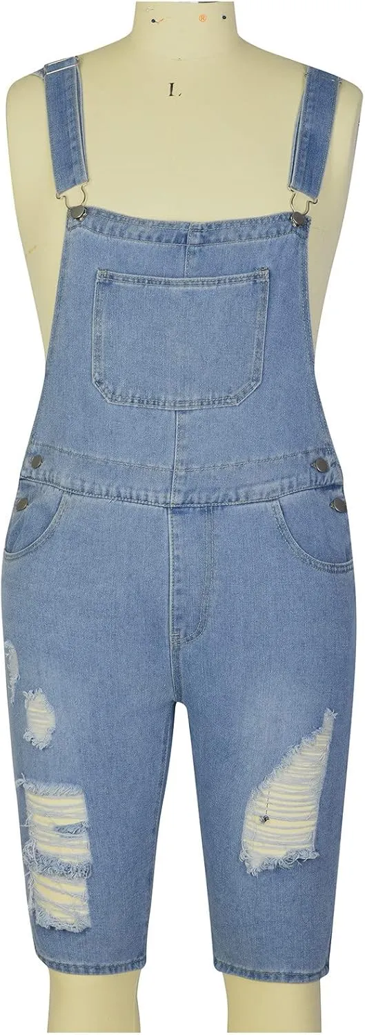 Denim Shorts for Man Summer Fall Loose Fit Cargo Overall Western Overalls Shortalls Shorts Catsuit Man 2025