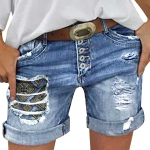 Denim Shorts for Women Stylish High Waisted Jean Shorts 2024 Summer Hem Distressed Short Jeans Causal Comfy Jean Shorts