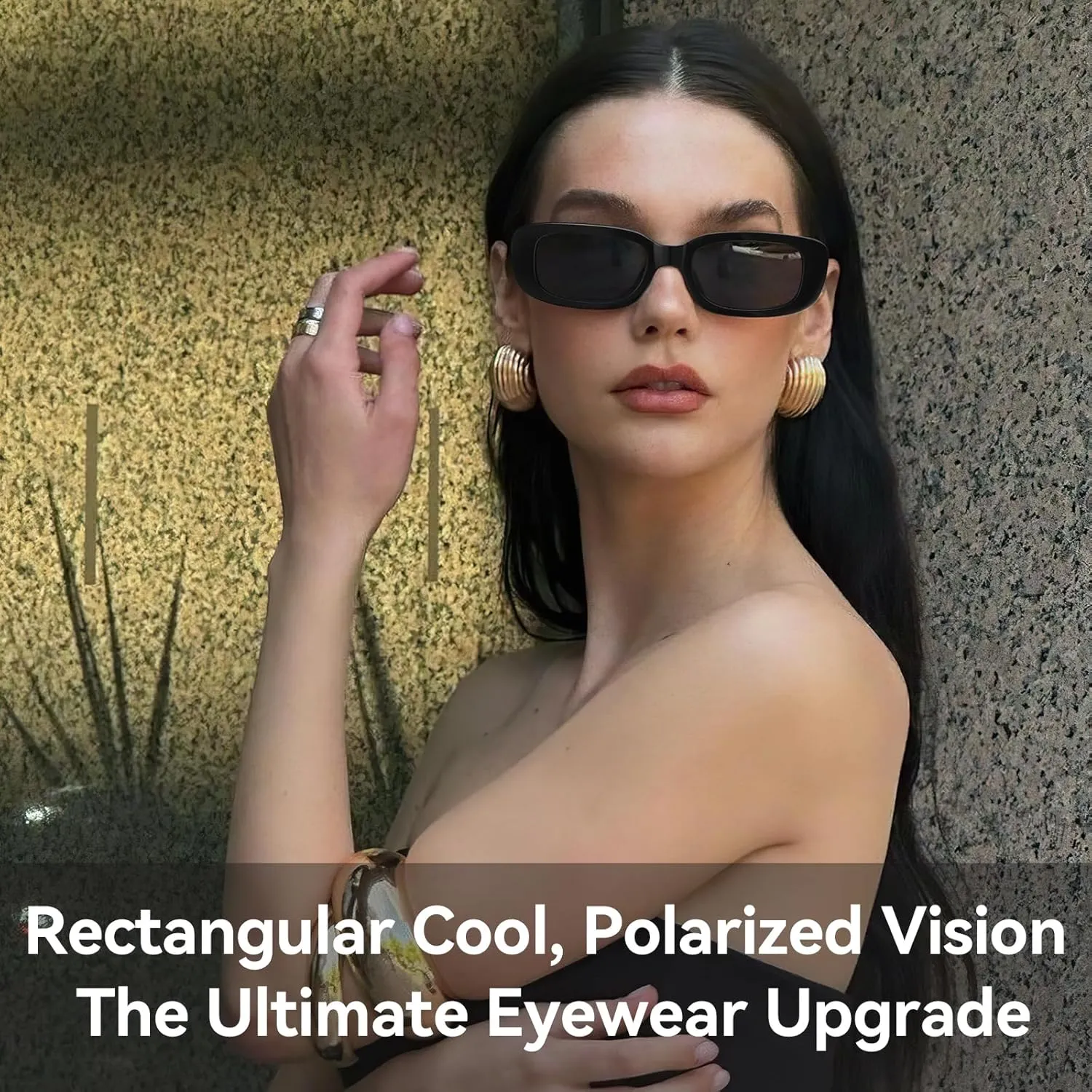 Dollger Rectangle Sunglasses for Women Men Trendy Retro Fashion Sunglasses UV 400 Protection Square Fram