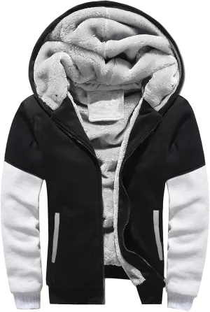 DuDubaby Long Sleeve Sweatshirt for Men Autumn and Winter Color Loose Casual Plush Jacket