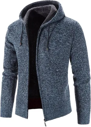 DuDubaby Men Sweatshirt Hoodie Fashion Long Sleeve Warm Solid Color Hooded Jackets Thermal Trendy Tops
