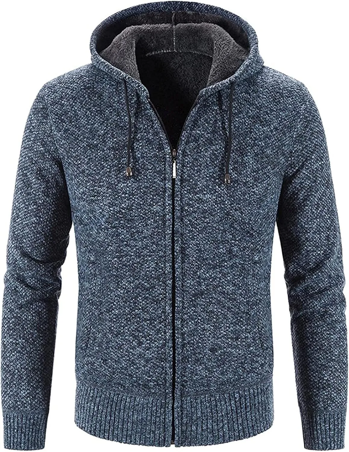 DuDubaby Men Sweatshirt Hoodie Fashion Long Sleeve Warm Solid Color Hooded Jackets Thermal Trendy Tops
