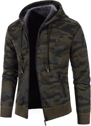 DuDubaby Men Sweatshirt Hoodie Fashion Long Sleeve Warm Solid Color Hooded Jackets Thermal Trendy Tops