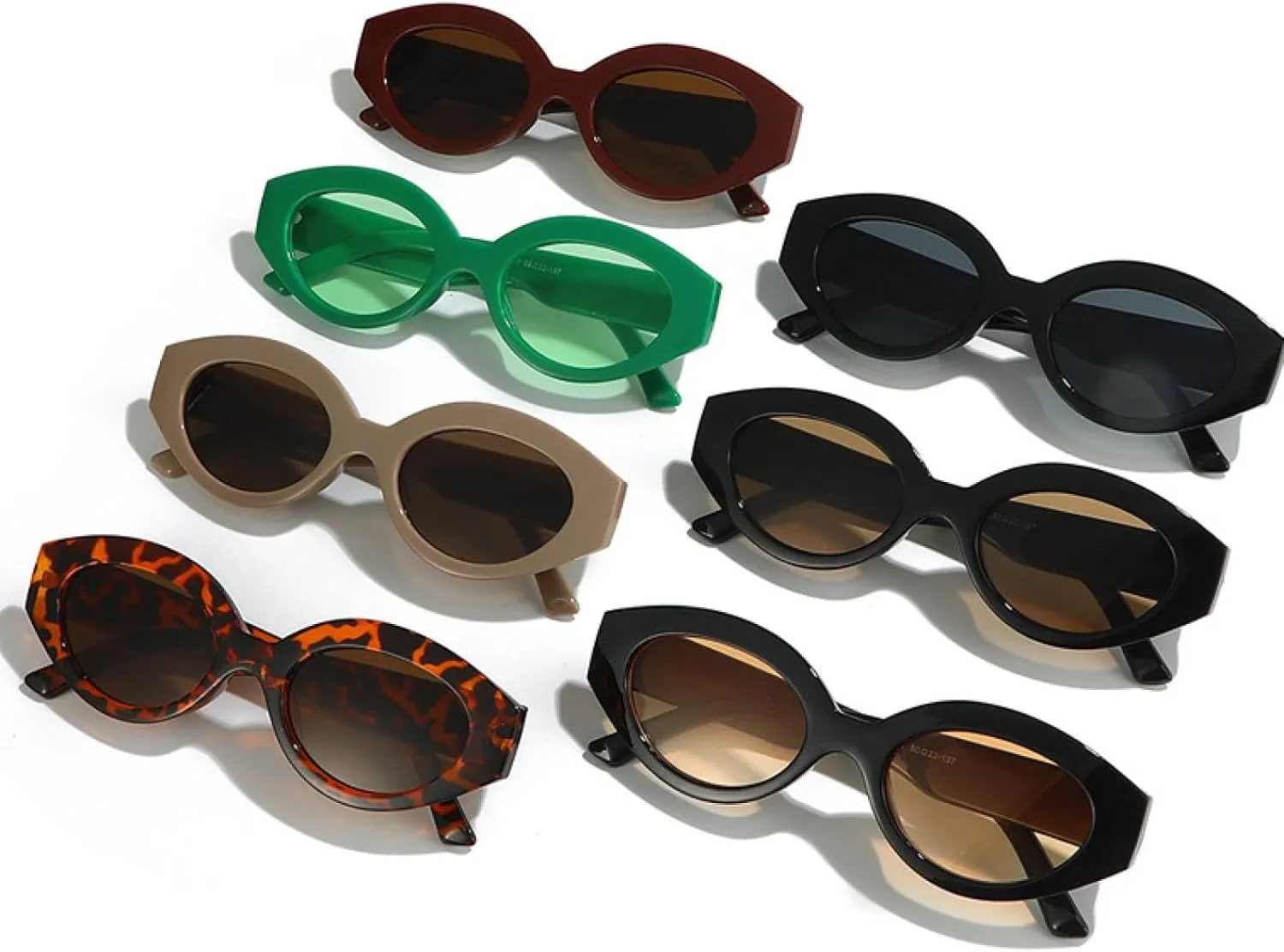 Fashion Cat Eye Sunglasses for Women Popular Vintage Punk Oval Trending Multicolour Uv400