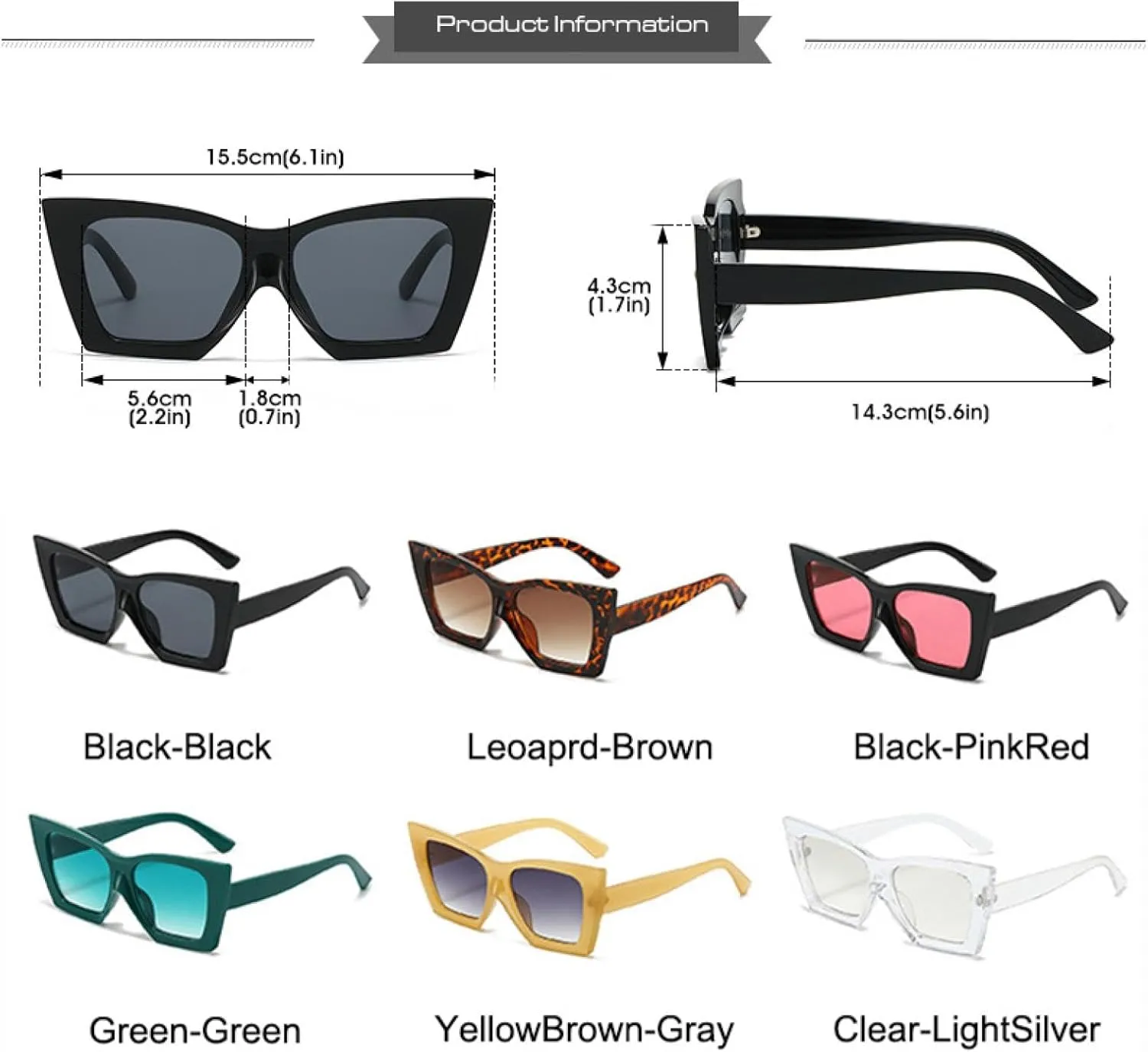 Fashion Cat Eye Sunglasses for Women Retro Jelly Color Trending Uv400