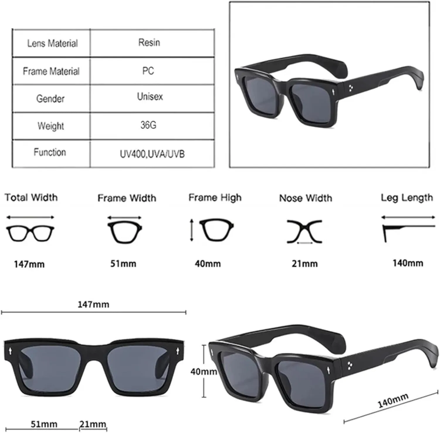 Fashion Men Sunglasses Retro Shades Uv400 Rivets Women Punk Olive Trending