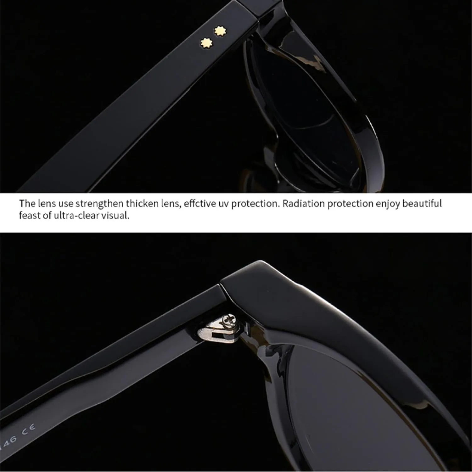 Fashion Women Round Sunglasses Retro Rivets Men Uv400