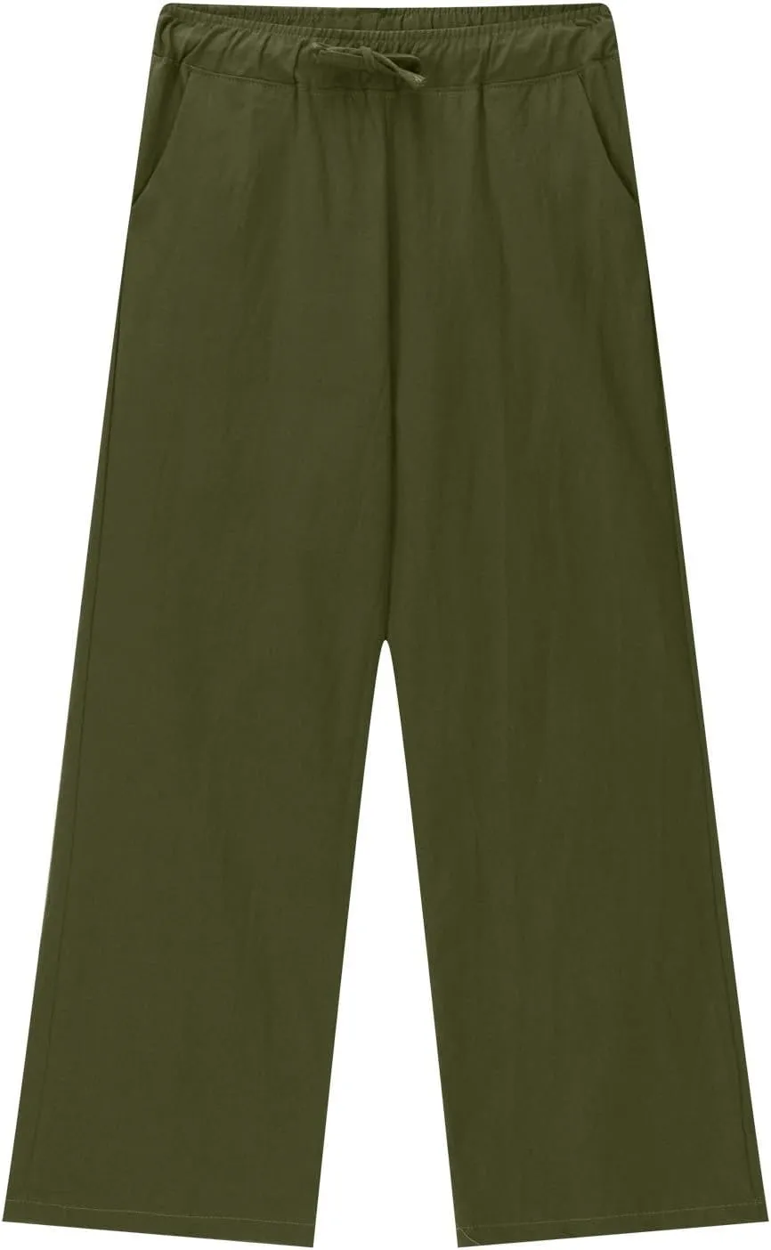 Girls Wide Leg Sweatpants Baggy Straight Loose Sweat Pants High Waist Causal Kids Athletic Pants with Pockets 4 14Y