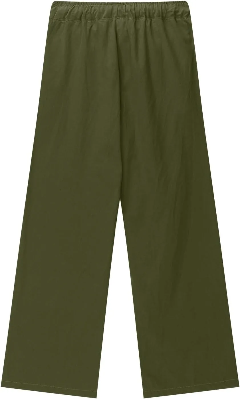 Girls Wide Leg Sweatpants Baggy Straight Loose Sweat Pants High Waist Causal Kids Athletic Pants with Pockets 4 14Y