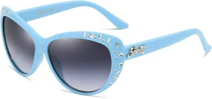 Giselle Cute Kids Retro Cat Eye Rhinestone Sunglasses for Teen Girls and Children Age 6-14