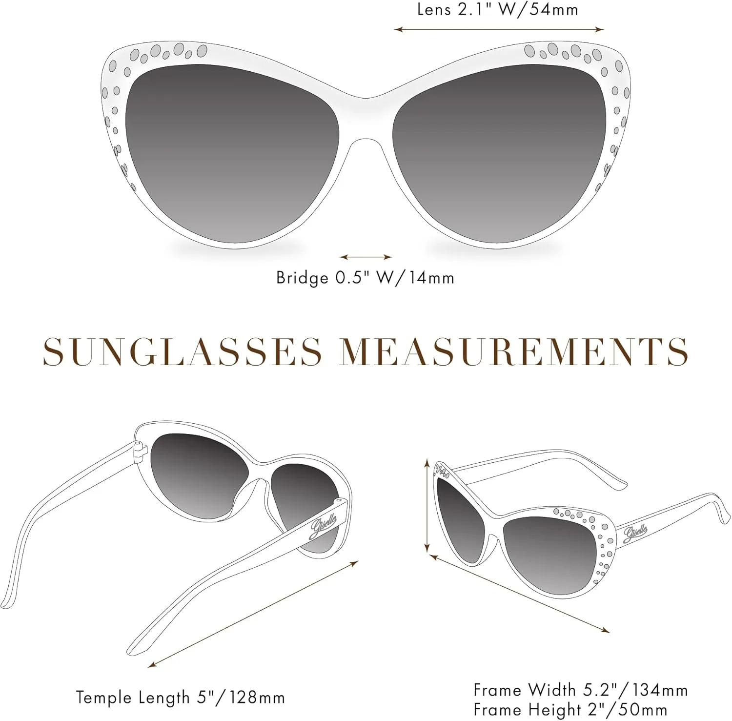 Giselle Cute Kids Retro Cat Eye Rhinestone Sunglasses for Teen Girls and Children Age 6-14