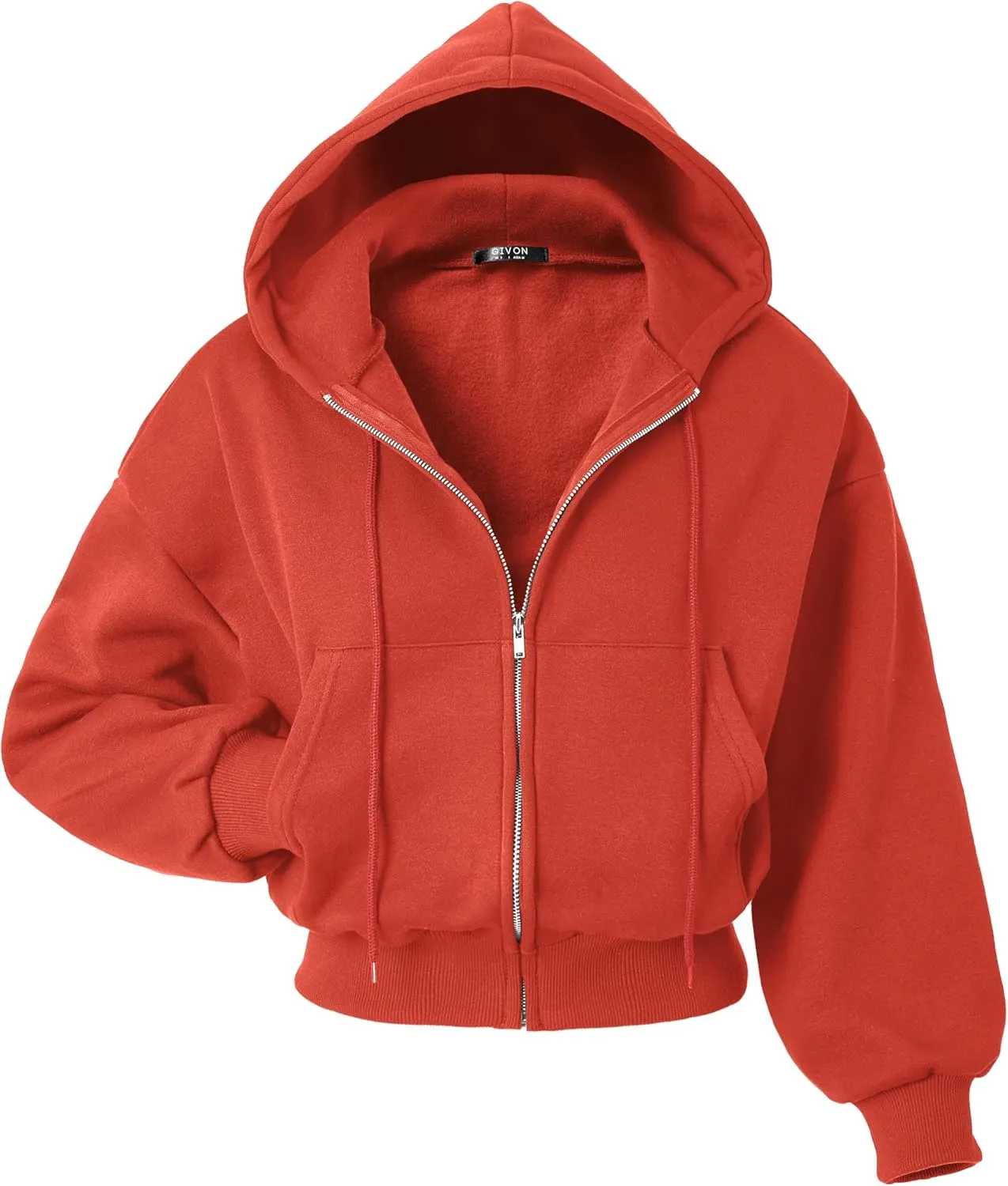 GIVON Oversized Cropped Hoodies for Women Loose Fit Crop Sweatshirts Jackets Fall Outfits Winter Clothes