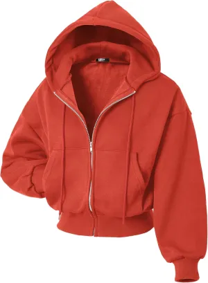 GIVON Oversized Cropped Hoodies for Women Loose Fit Crop Sweatshirts Jackets Fall Outfits Winter Clothes