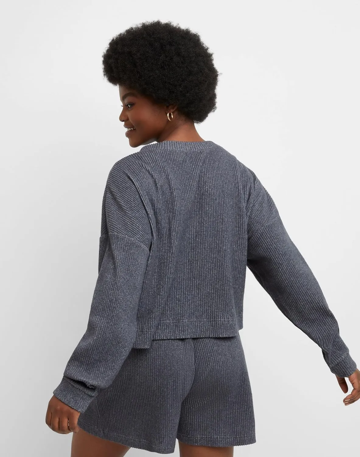 Hanes Women's Originals Ottoman Crop Top, Cropped Shirt For Women, Brushed Fleece Top