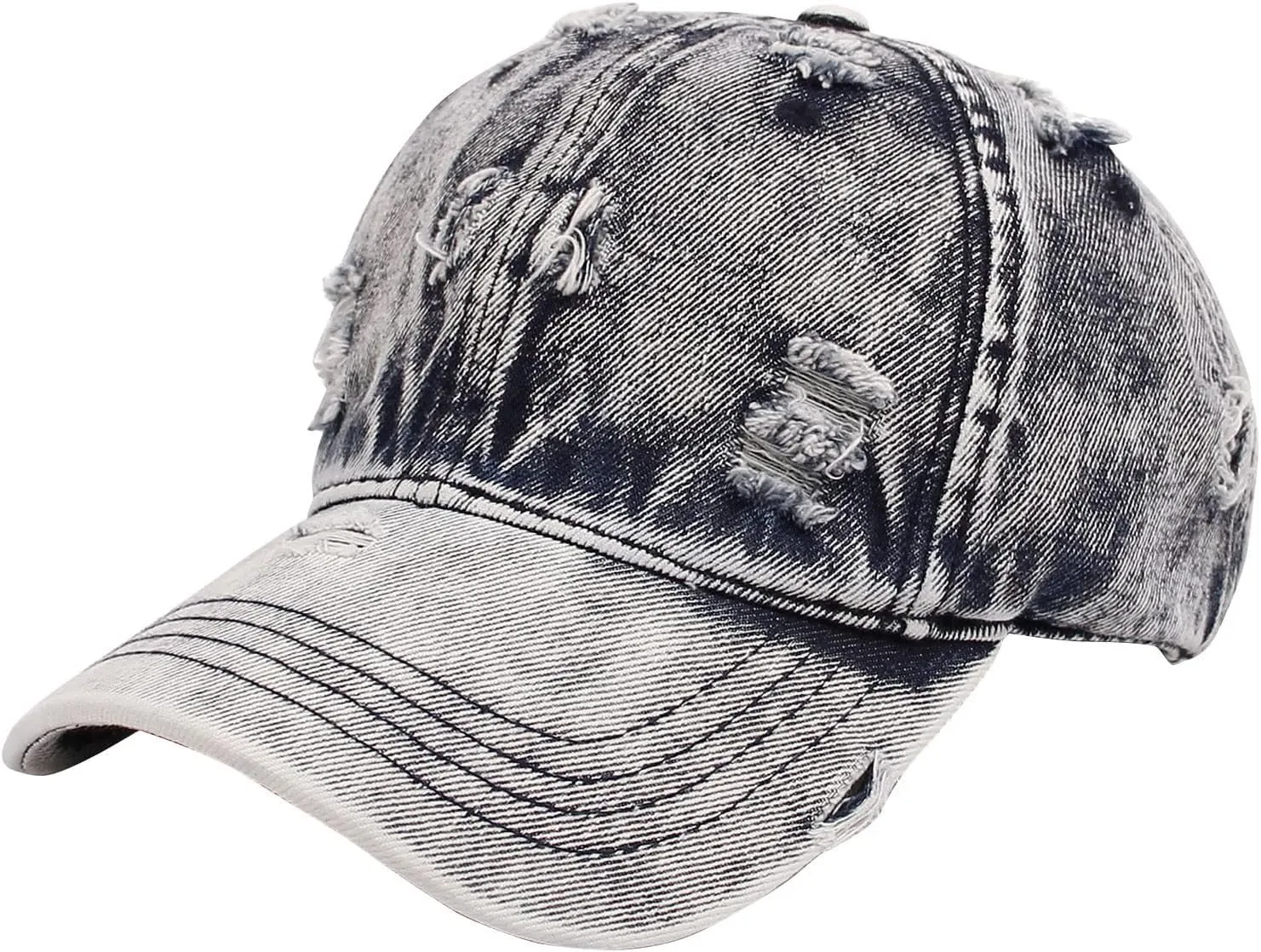 Hat Distressed Hip Ripped Trucker Sun Baseball Hat Women Hop Denim Hat Adjustable Men Cap Cap M Quick 00