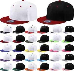 Hicarer 30 Pcs Hats for Men, Flat Cap Bulk Plain Flat Brim Baseball Caps