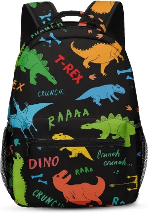 Kids Backpack for Teens Girls Boys, Dino Cute Funny Dinosaur Cool Cartoon Water Resistant Child Bookbag School Bag with Adjustable Padded Straps