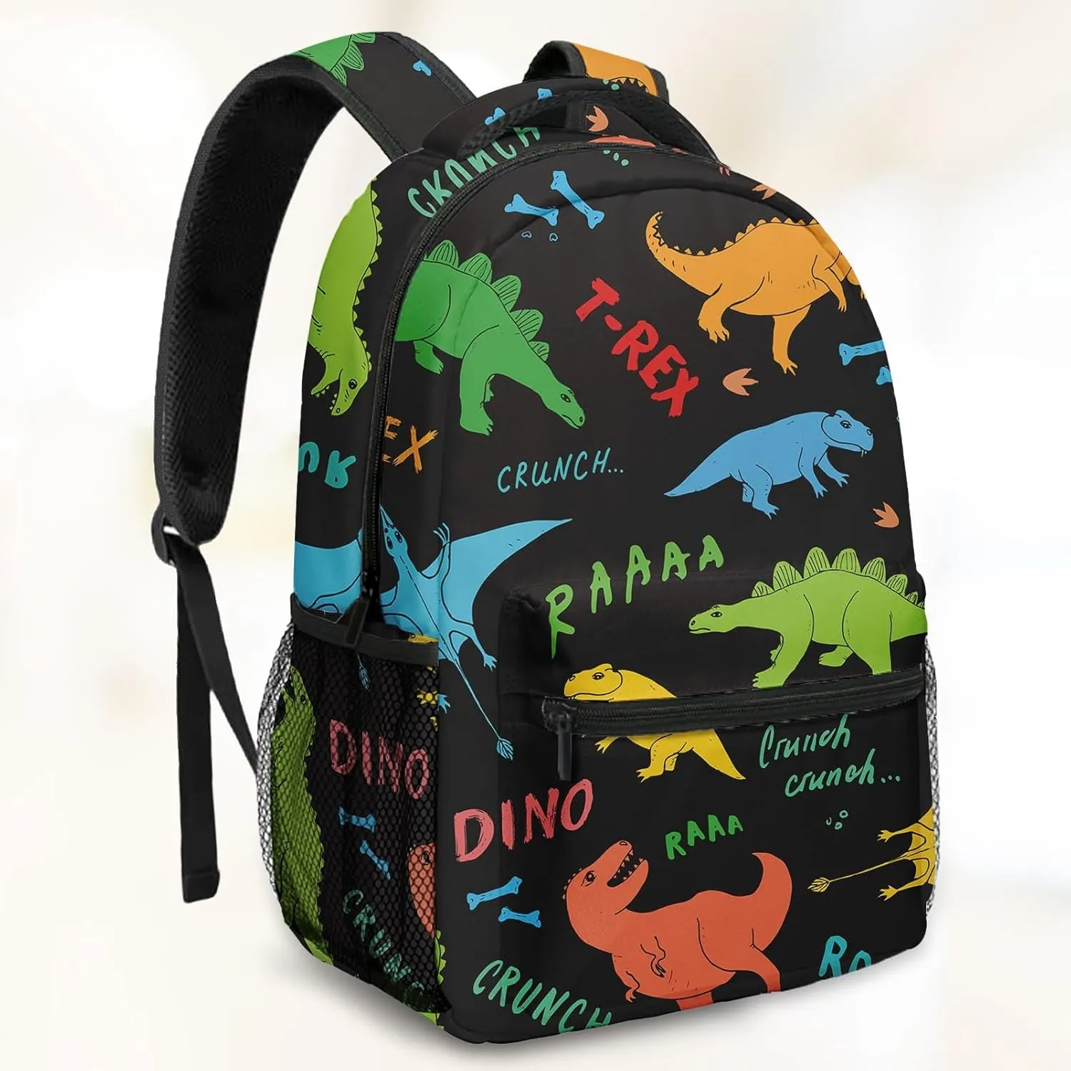 Kids Backpack for Teens Girls Boys, Dino Cute Funny Dinosaur Cool Cartoon Water Resistant Child Bookbag School Bag with Adjustable Padded Straps