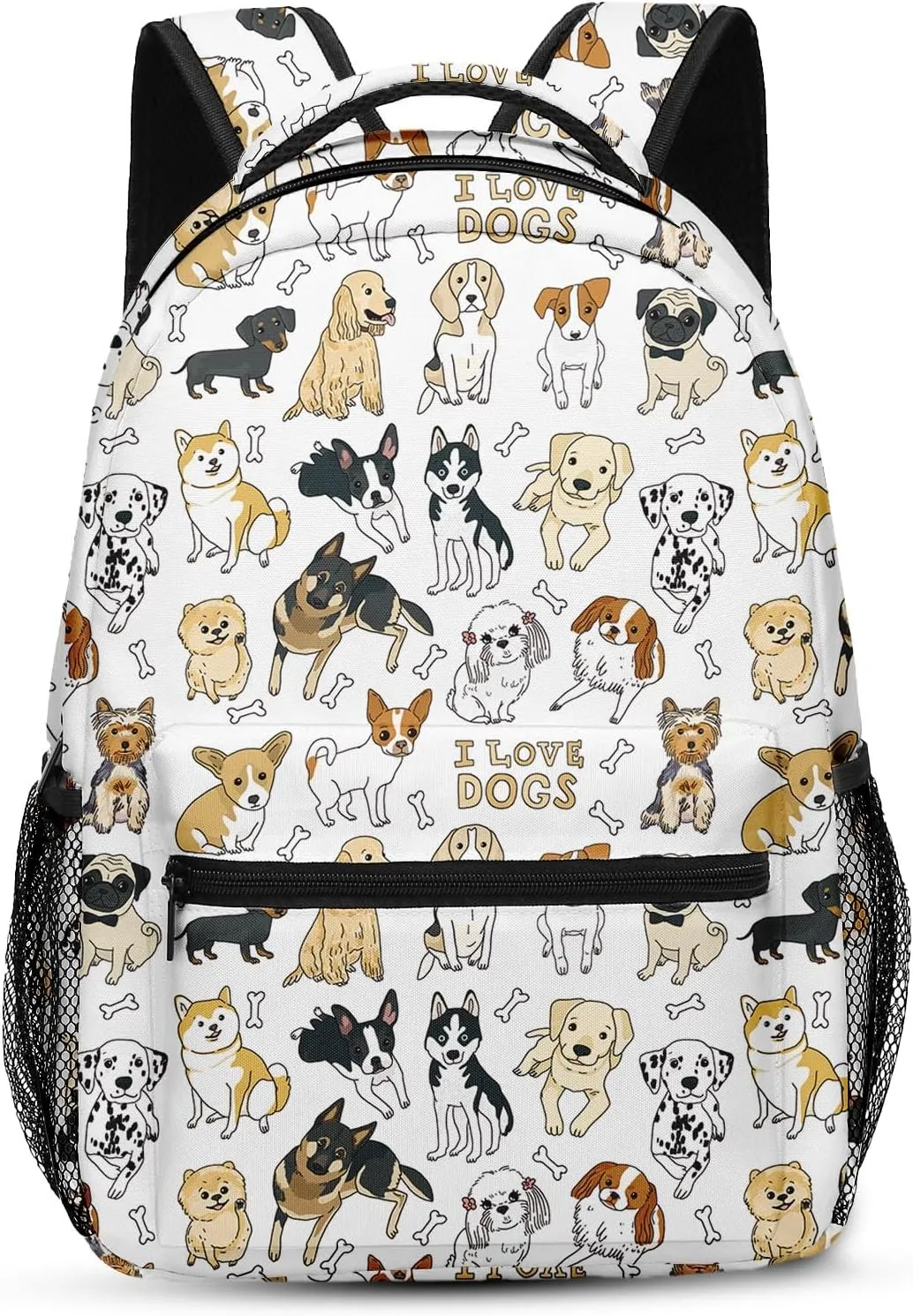 Kids Backpack for Teens Girls Boys, Dog I Love Corgi Terrier Cute Water Resistant Child Bookbag School Bag with Adjustable Padded Straps
