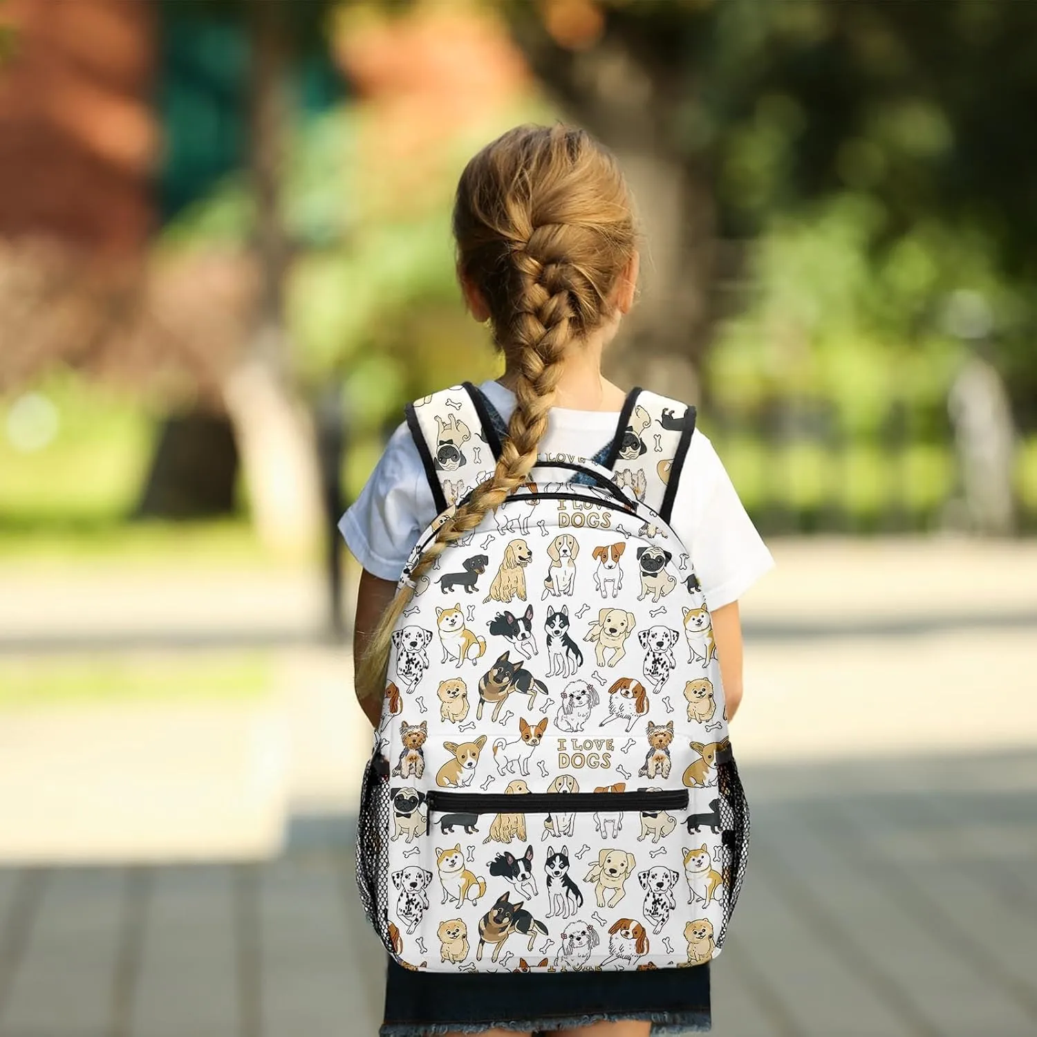 Kids Backpack for Teens Girls Boys, Dog I Love Corgi Terrier Cute Water Resistant Child Bookbag School Bag with Adjustable Padded Straps