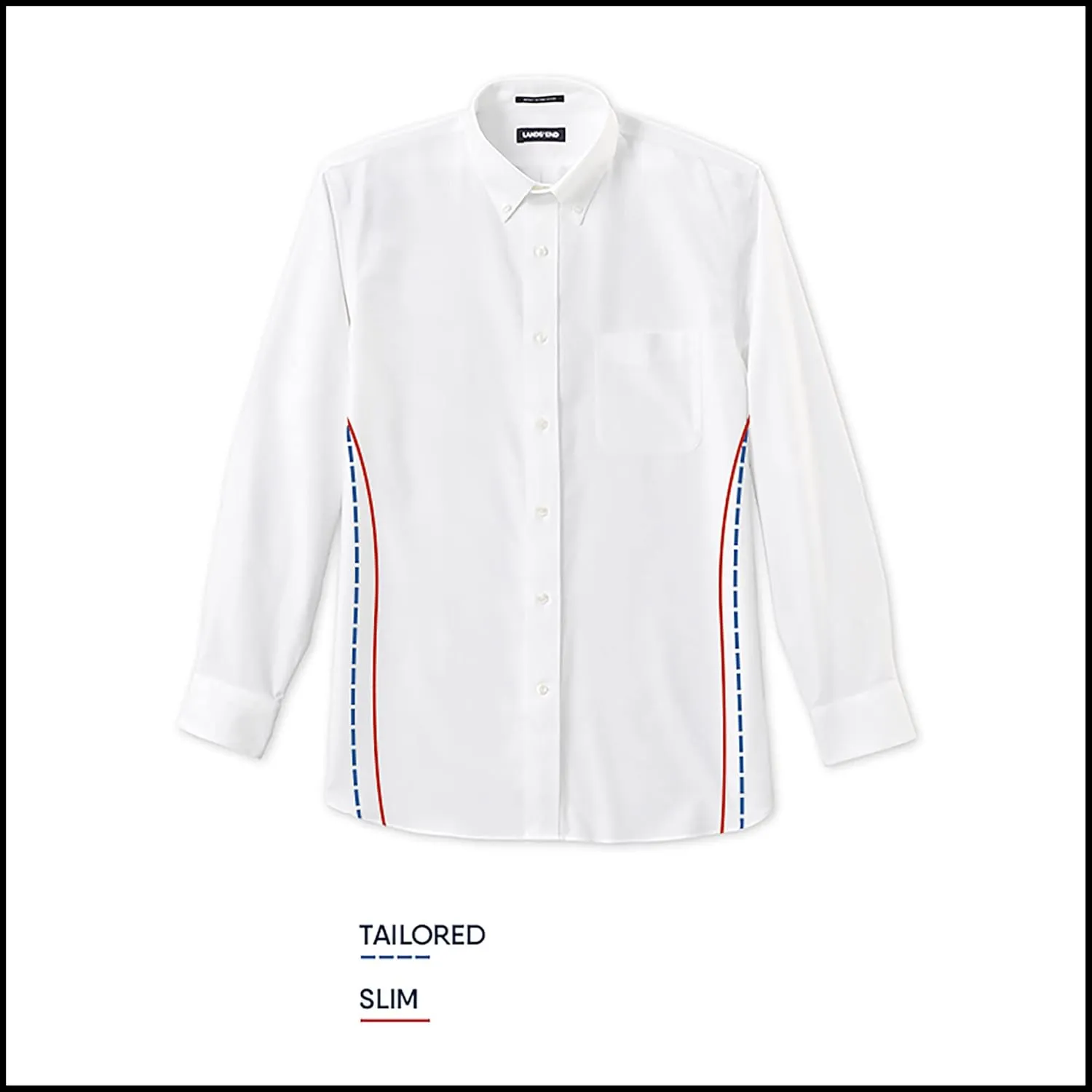 Lands' End Men's Short Sleeve Seersucker Shirt