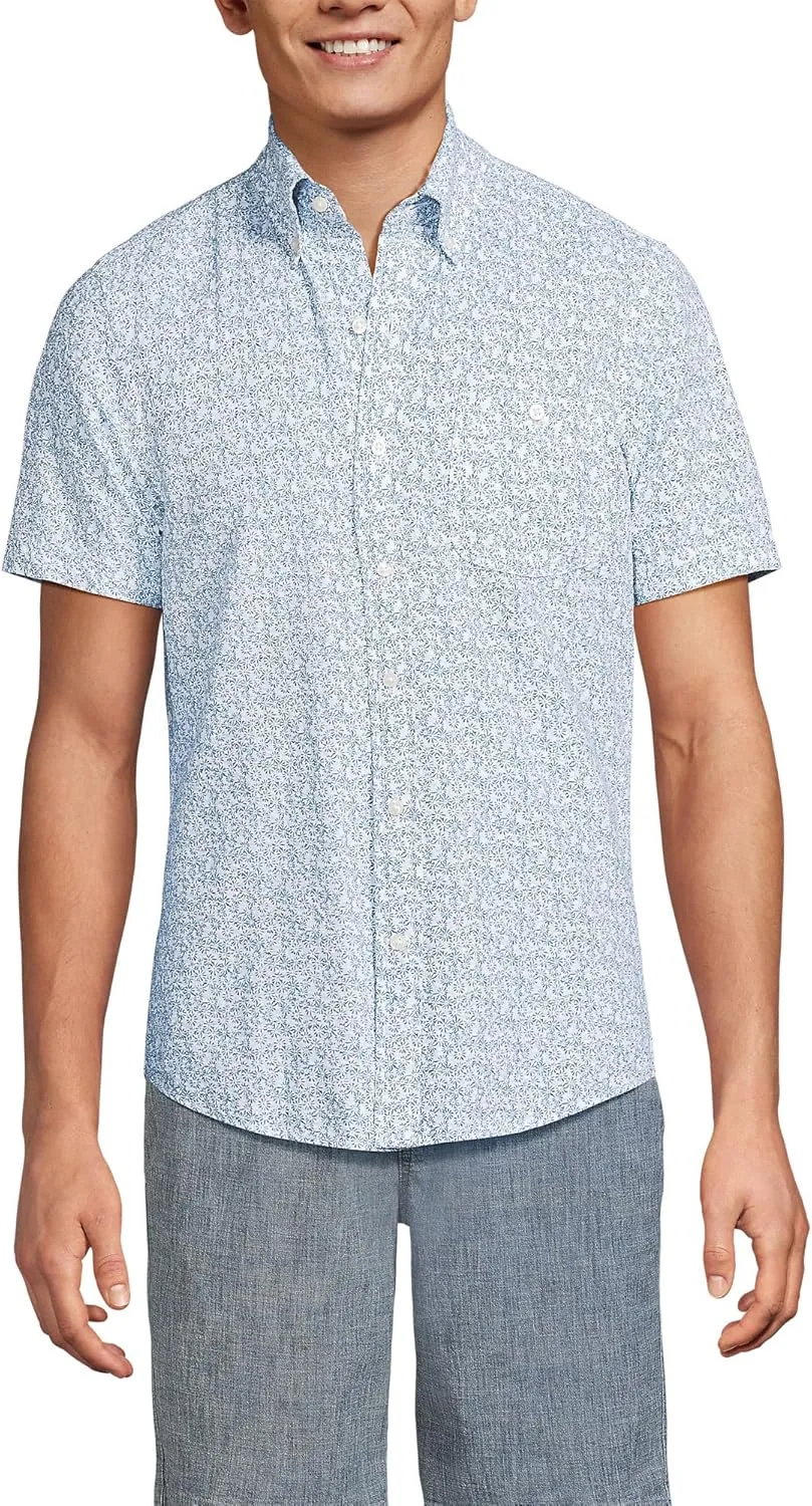 Lands' End Men's Short Sleeve Seersucker Shirt
