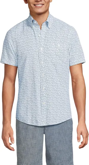 Lands' End Men's Short Sleeve Seersucker Shirt