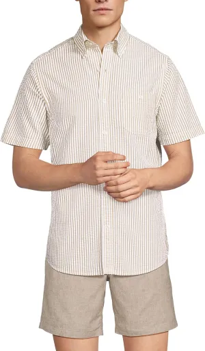 Lands' End Men's Short Sleeve Seersucker Shirt