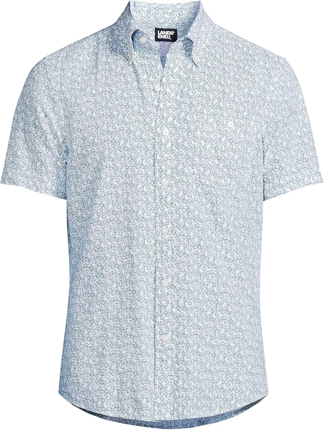 Lands' End Men's Short Sleeve Seersucker Shirt