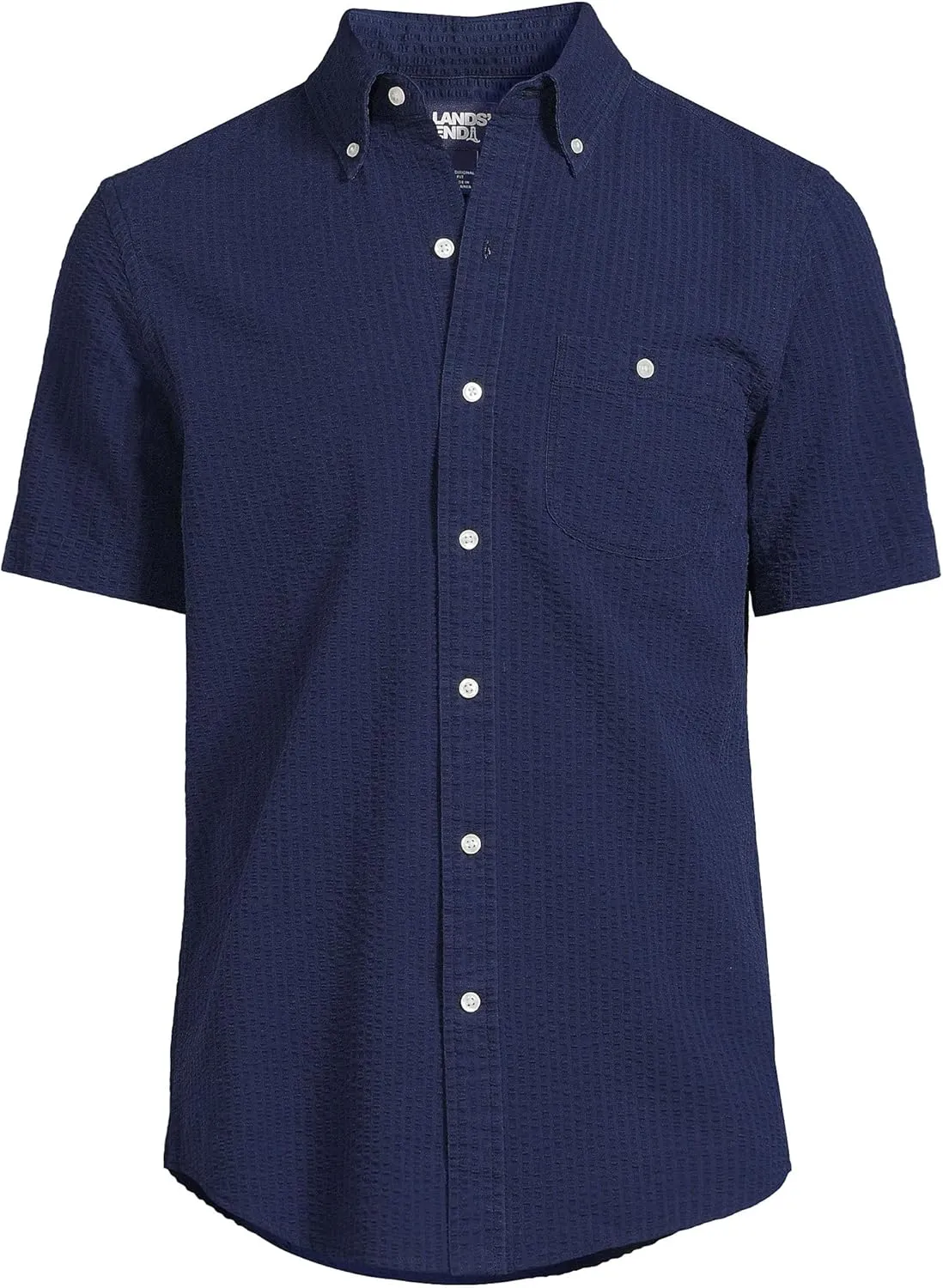 Lands' End Men's Short Sleeve Seersucker Shirt