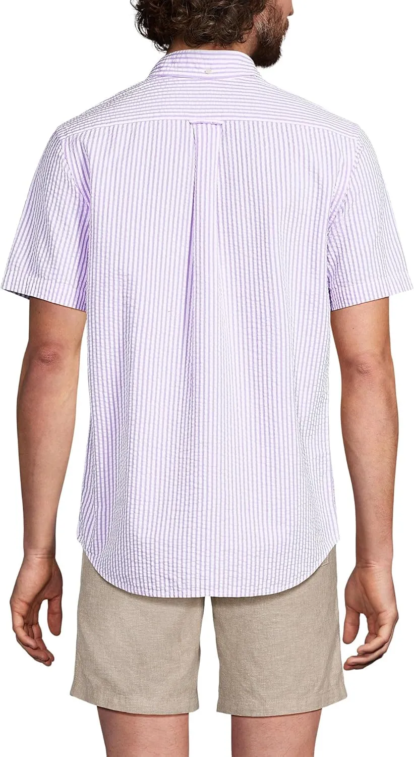 Lands' End Men's Short Sleeve Seersucker Shirt