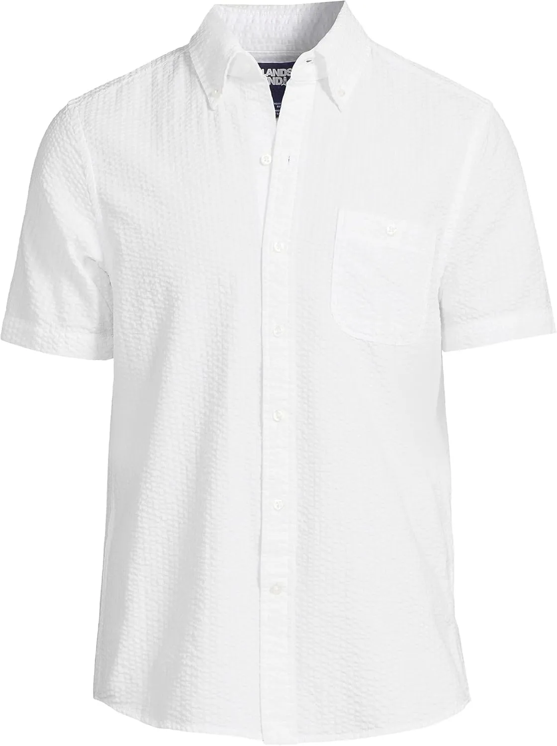Lands' End Men's Short Sleeve Seersucker Shirt